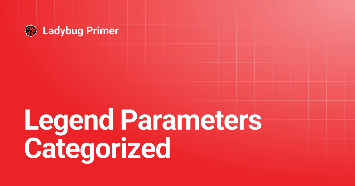 Legend Parameters Categorized | Ladybug Primer